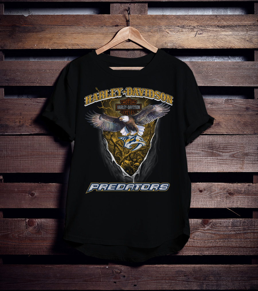 Harley Davidson Motor Cycles Predators Nashville Predators T-Shirt