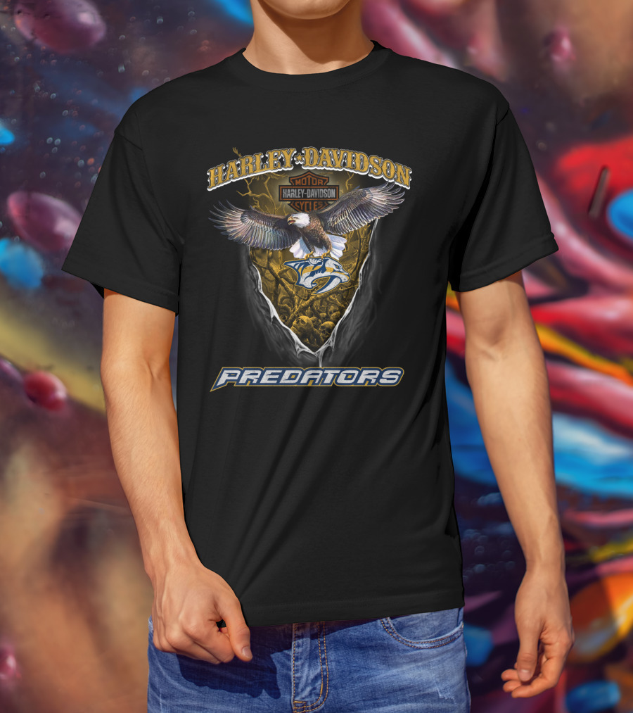 Harley Davidson Motor Cycles Predators Nashville Predators T-Shirt
