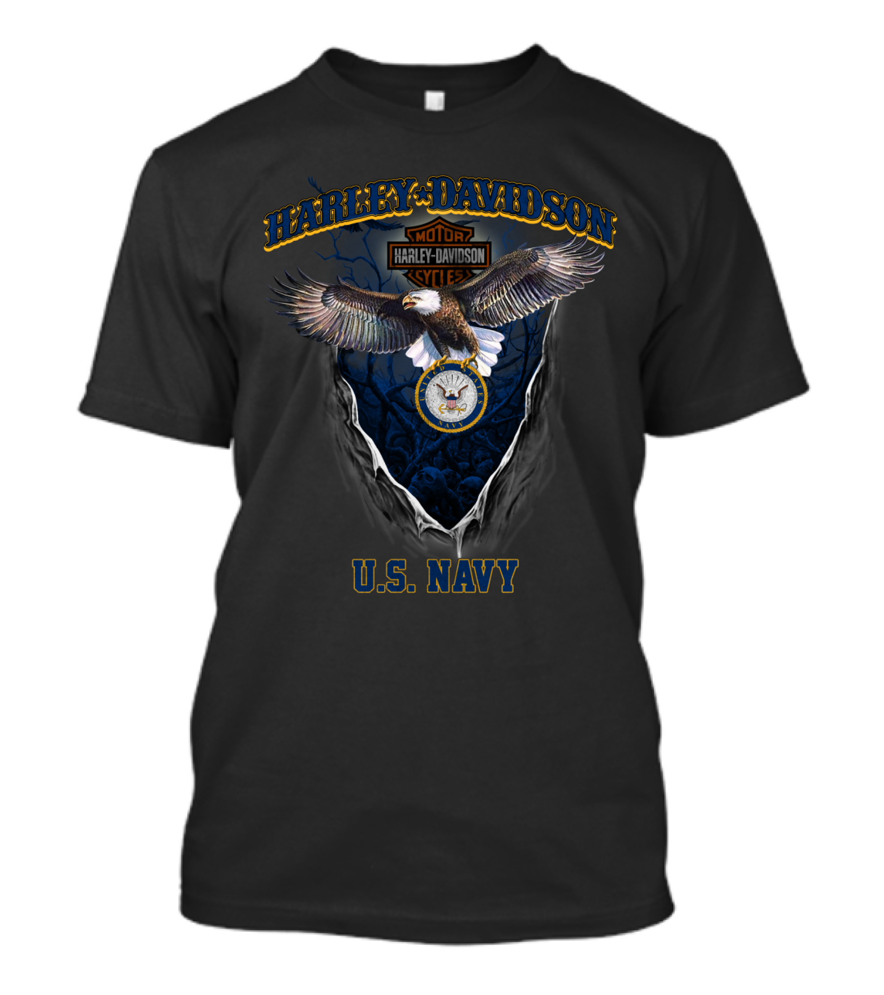 Harley Davidson U.s. Navy Motorcycle Eagle T-Shirt