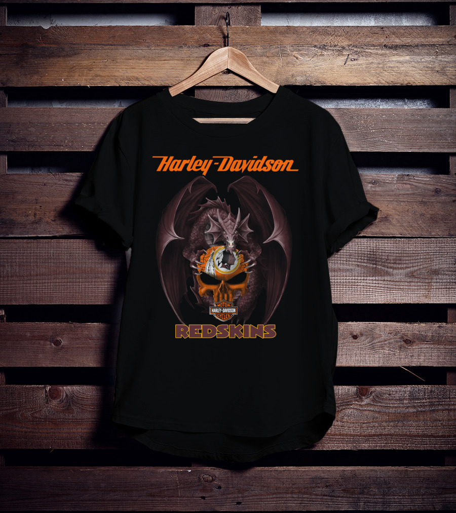 Harley Davidson Redskins Dragon Motorcycle Cycles T-Shirt