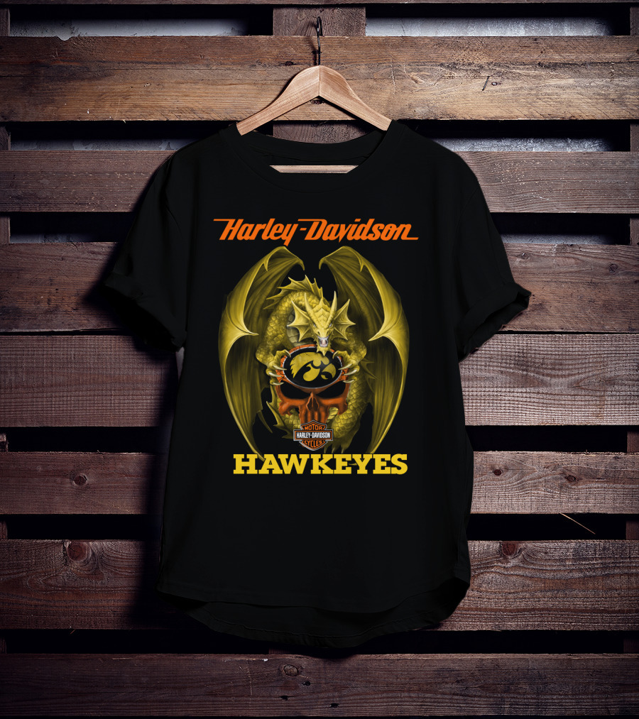 Harley Davidson Iowa Hawkeyes Dragon T-Shirt