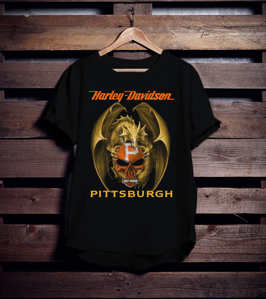 Harley Davidson Pittsburgh Dragon Motor Cycles T-Shirt