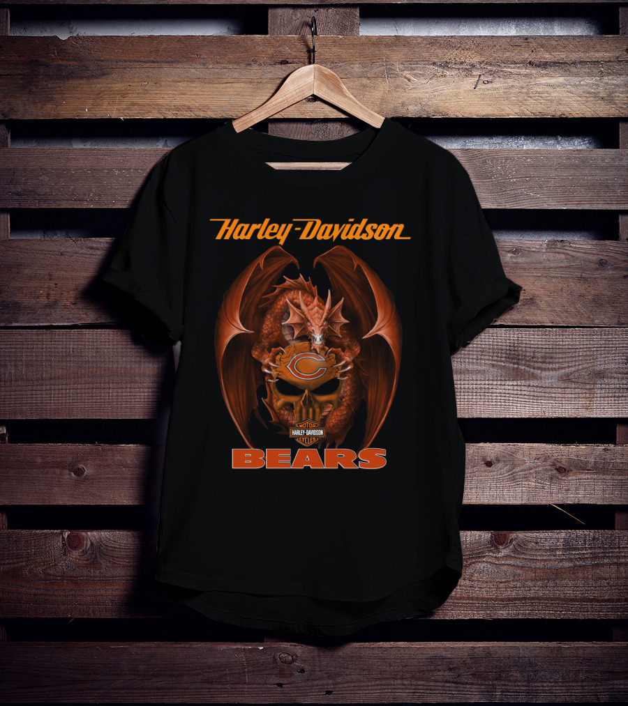 Harley Davidson Chicago Bears Dragon T-Shirt