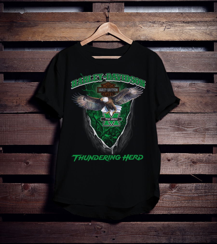 Harley Davidson Motorcycles Marshall Thundering Herd The Herd Eagle T-Shirt