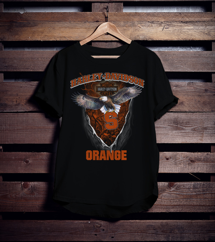 Harley Davidson Motorcycle Eagle Syracuse Orange T-Shirt