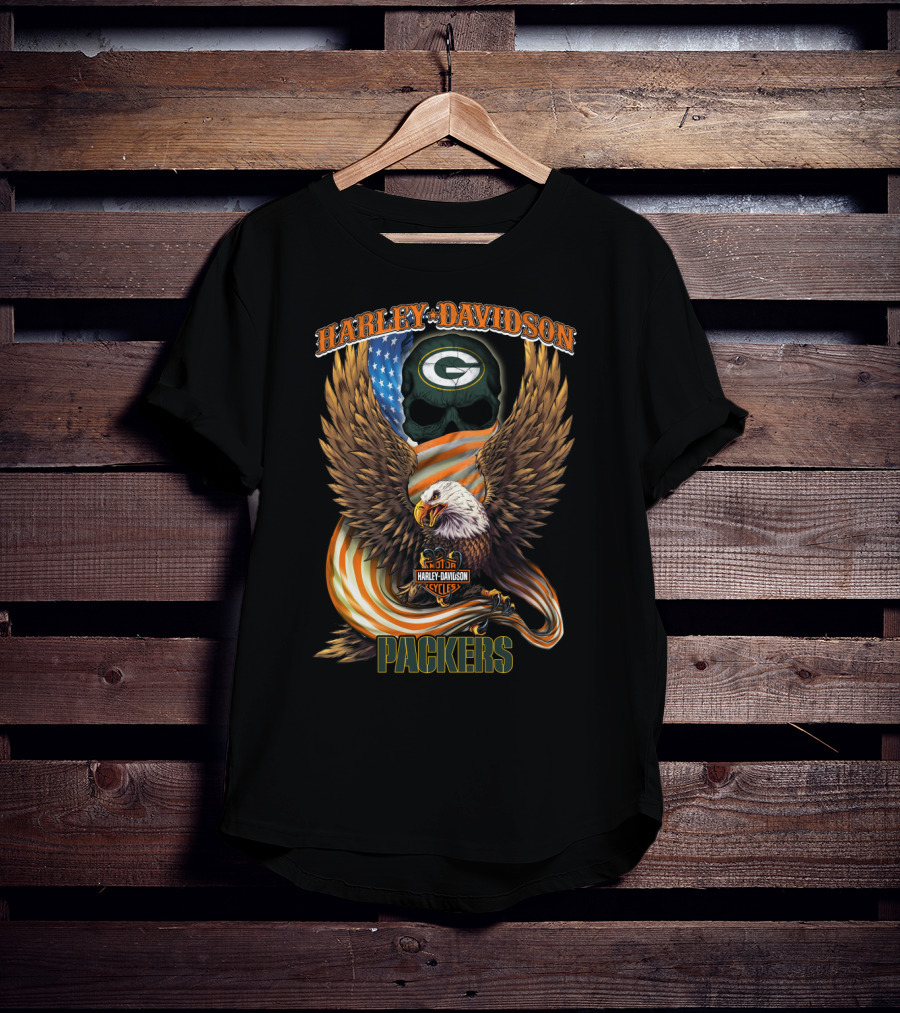 Harley Davidson Packers Hl6 Nfl Green Bay Eagle T-Shirt