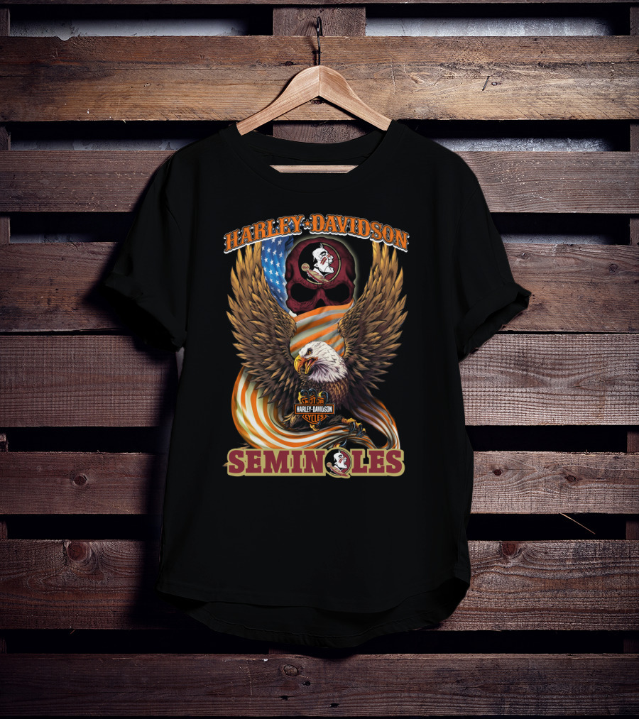 Harley Davidson Florida State Seminoles Cycles American Eagle T-Shirt