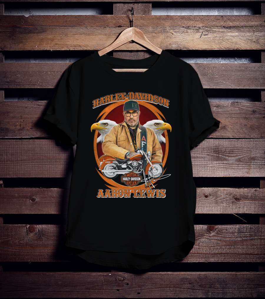 Harley Davidson Motorcycles Aaron Lewis Eagles T-Shirt