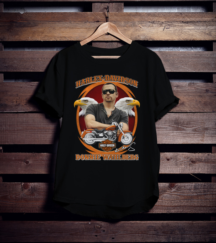Harley Davidson Motorcycles Donnie Wahlberg Eagles T-Shirt