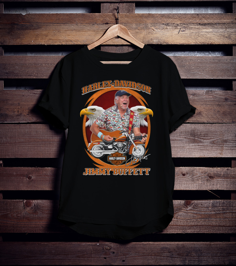 Harley Davidson Motor Cycles Jimmy Buffett Eagles T-Shirt