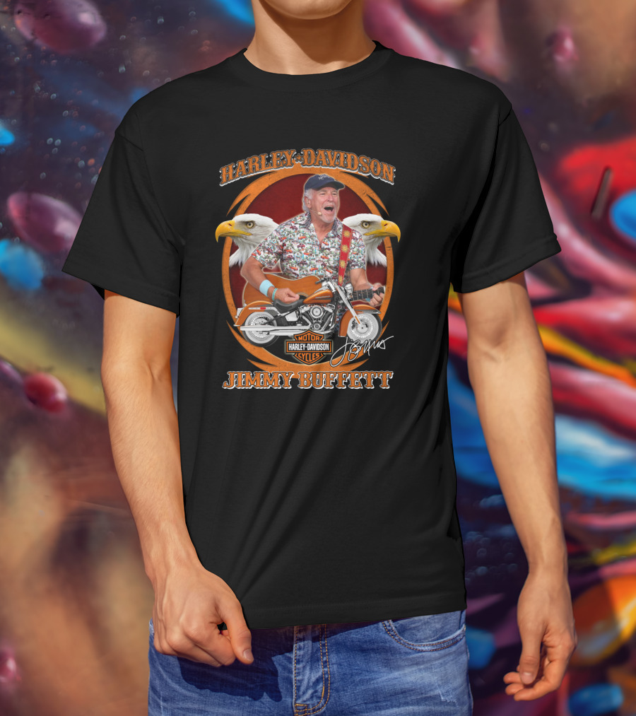 Harley Davidson Motor Cycles Jimmy Buffett Eagles T-Shirt