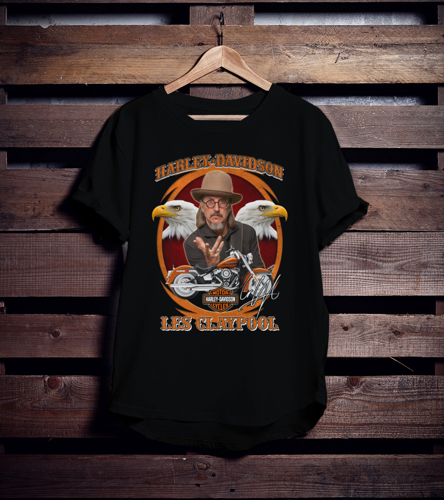 Harley Davidson Motor Cycles Les Claypool Eagles Motorcycle T-Shirt