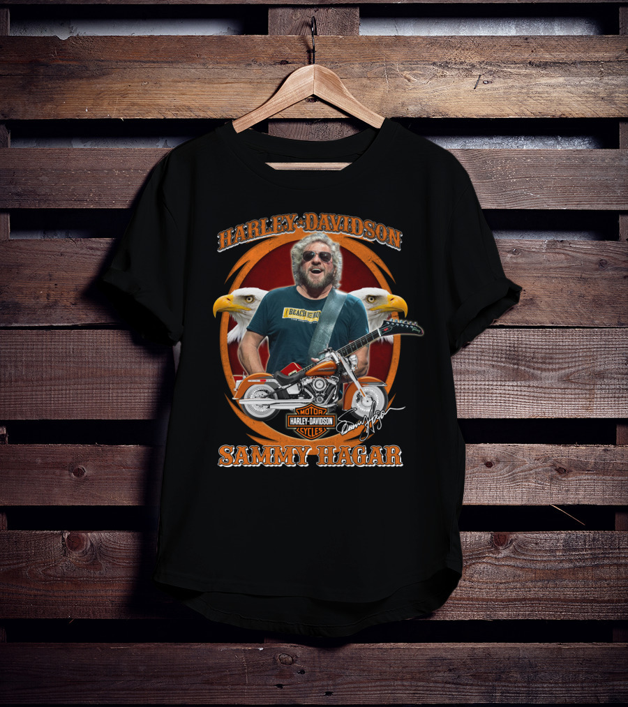 Harley Davidson Motor Cycles Beach Bar Rock Sammy Hagar T-Shirt