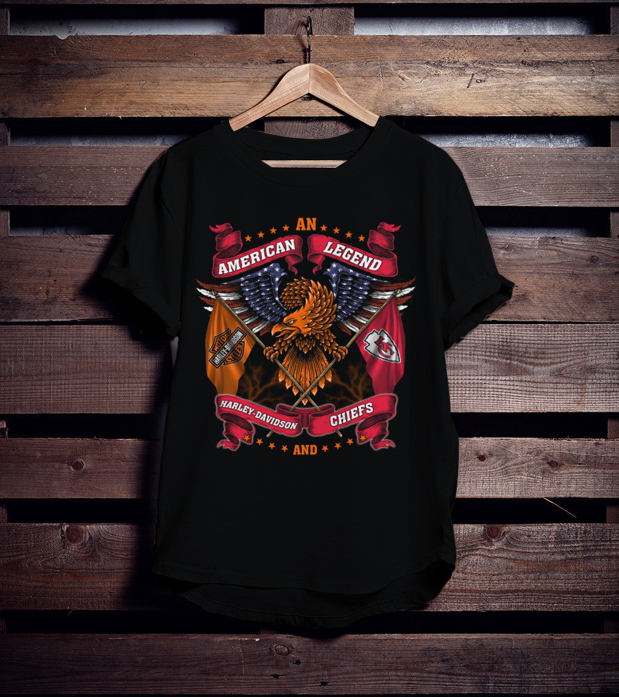 An American Legend Harley Davidson And Chiefs T-Shirt