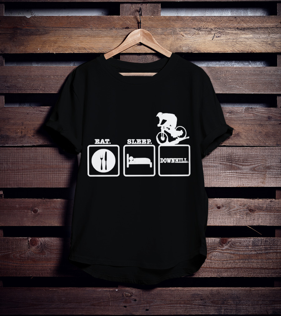 Eat Sleep Downhill Mountain Bike Cycling Cycle T-Shirt