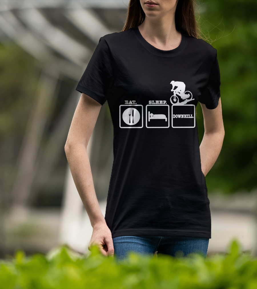 Eat Sleep Downhill Mountain Bike Cycling Cycle T-Shirt
