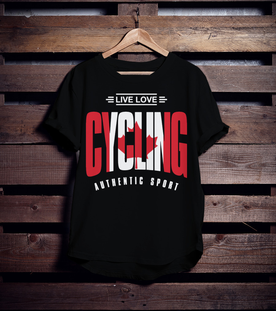 Live Love Cycling Canada Authentic Sport T-Shirt
