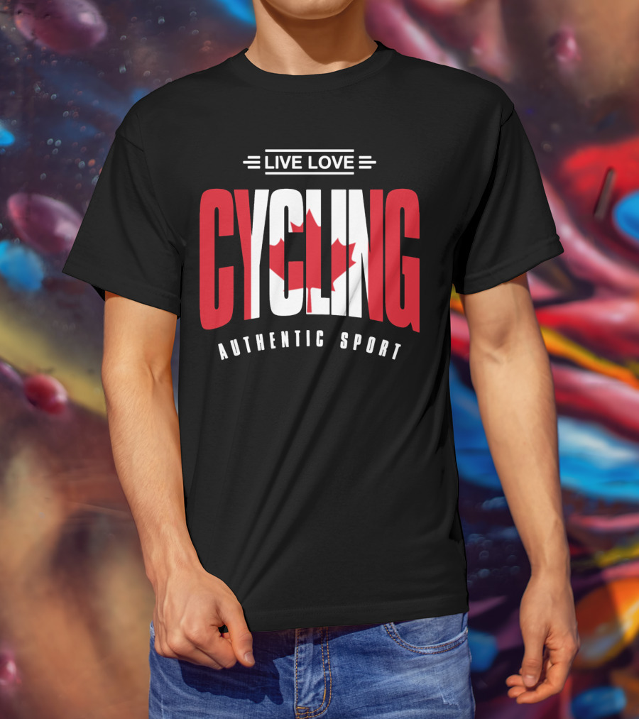 Live Love Cycling Canada Authentic Sport T-Shirt
