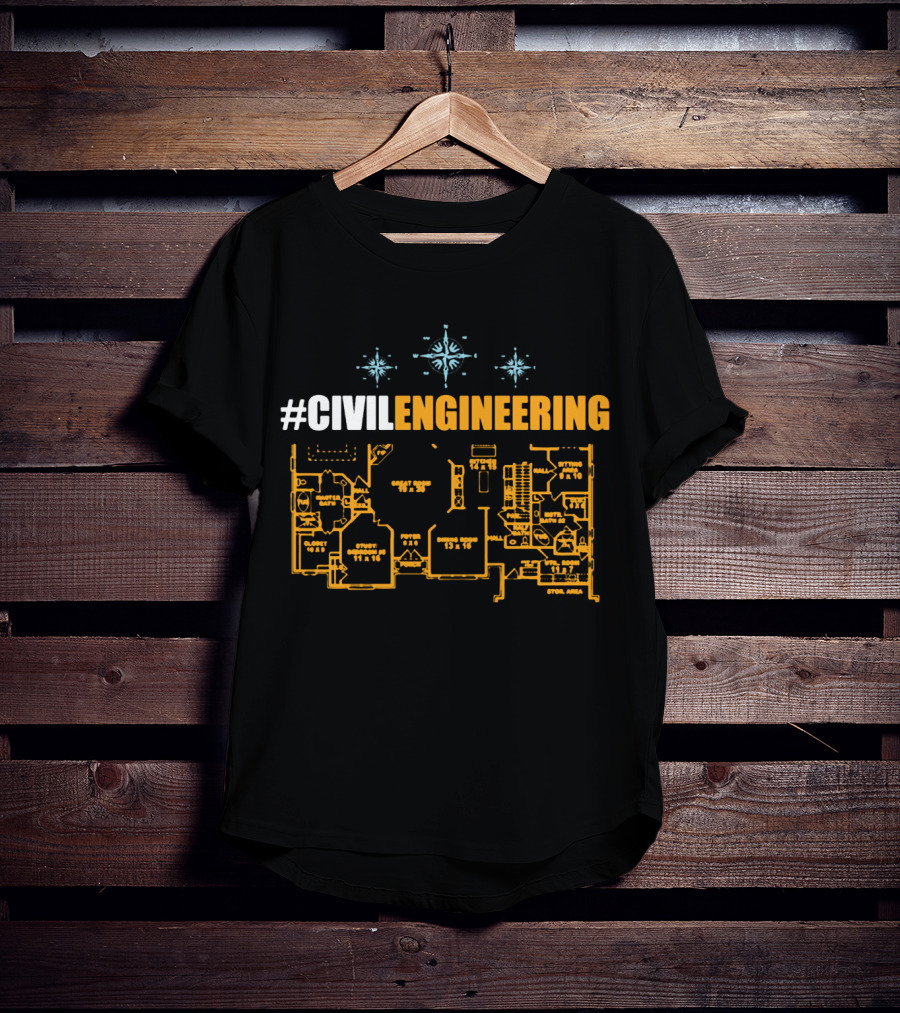 CIVILENGINEERING Blueprint Plan T-Shirt