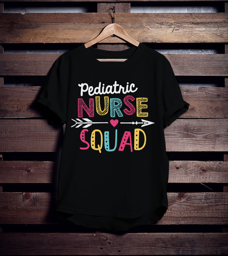 Pediatric Nurse Squad Arrow Heart Cute Children T-Shirt