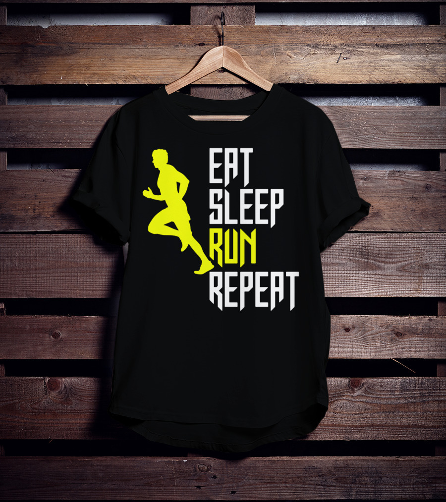 Eat Sleep Run Repeat Funny Jogging Joke T-Shirt