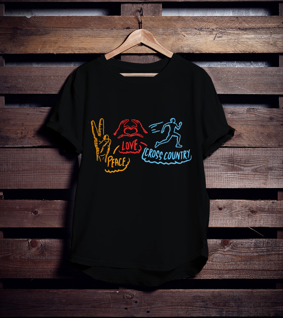 Peace Love Cross Country Running Runner CC XC T-Shirt