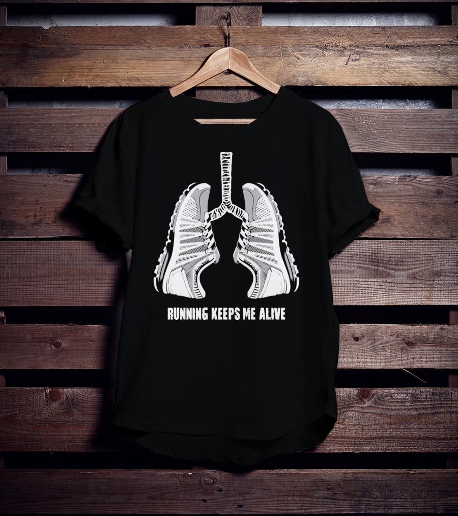 Running Keeps Me Alive Lungs Sneaker T-Shirt