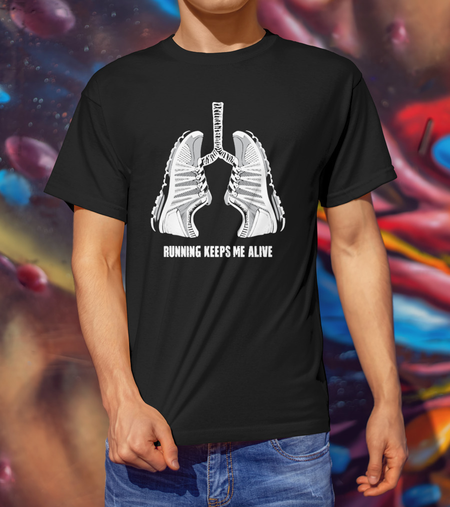 Running Keeps Me Alive Lungs Sneaker T-Shirt