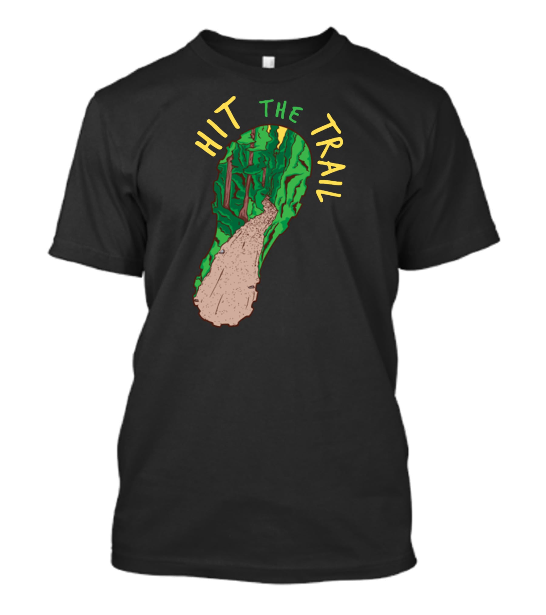 Hit The Trail Running Trail Footprint Pathway Forest Adventure T-Shirt