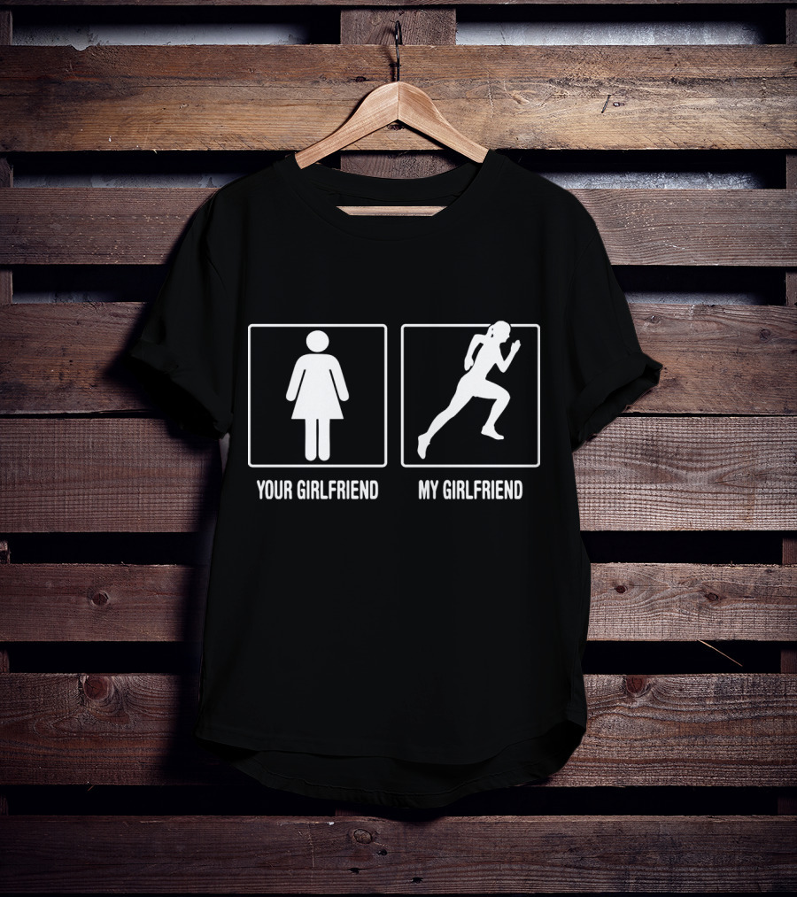 Your Girlfriend My Girlfriend Running Silhouette Contrast T-Shirt