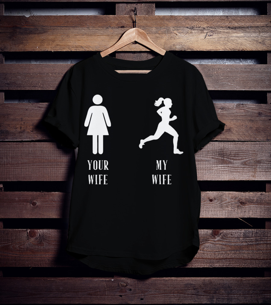 Your Wife My Wife Running Iconic Symbol Contrast T-Shirt