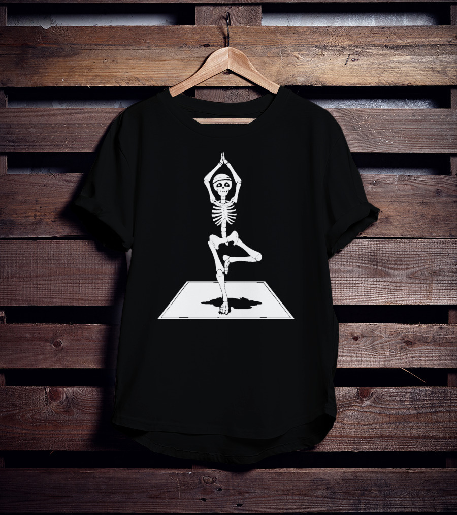 Zen Skeleton Yoga Workout Poses Scary T-Shirt
