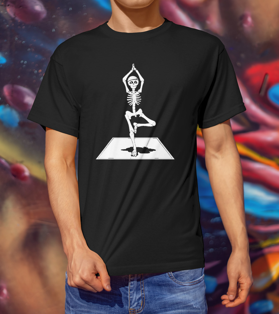 Zen Skeleton Yoga Workout Poses Scary T-Shirt