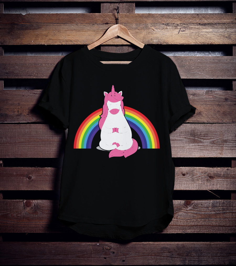 Yoga Unicorn Rainbow Funny Gym Workout Humor Cool Unicorn T-Shirt
