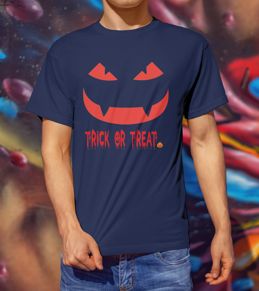HALLOWEEN Trick Or Treat Jack-o'-Lantern Face T-Shirt