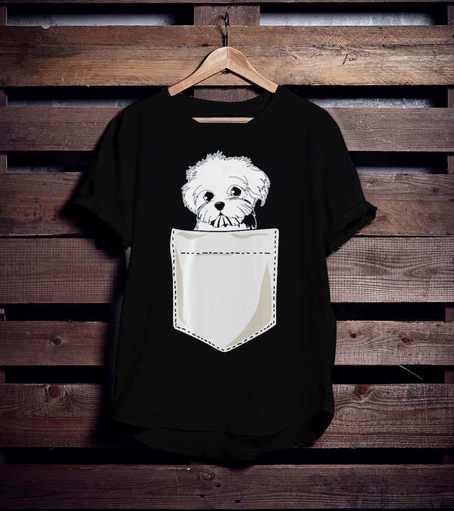 Best For Christmas Maltese Dog In Pocket T-Shirt