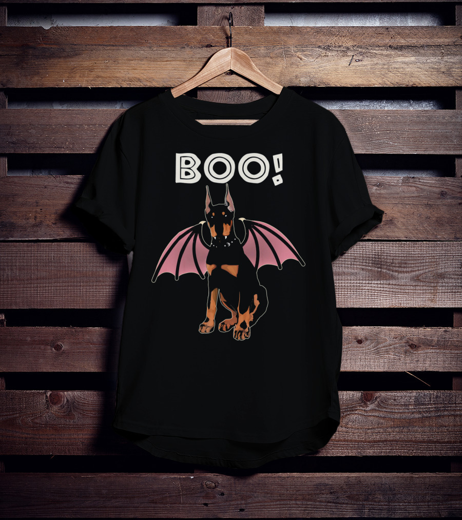 BOO Doberman With Bat Wings T-Shirt