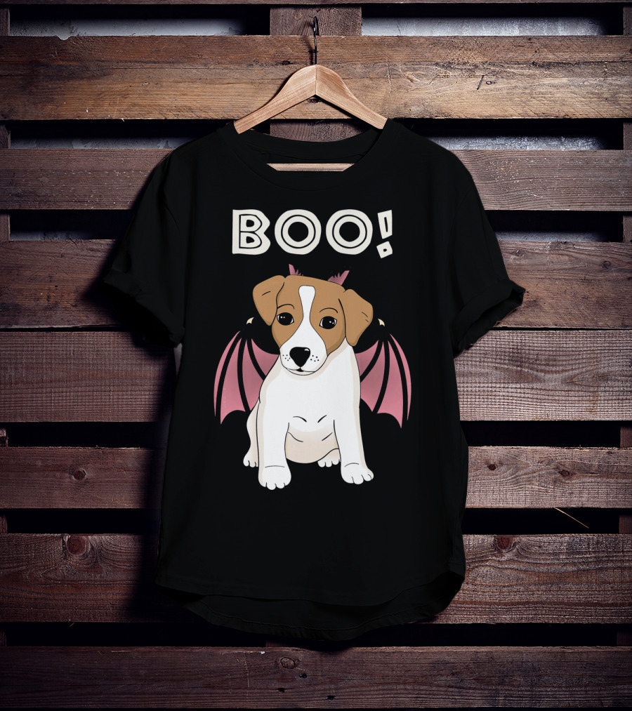 BOO Jack Russell Terrier With Bat Wings T-Shirt