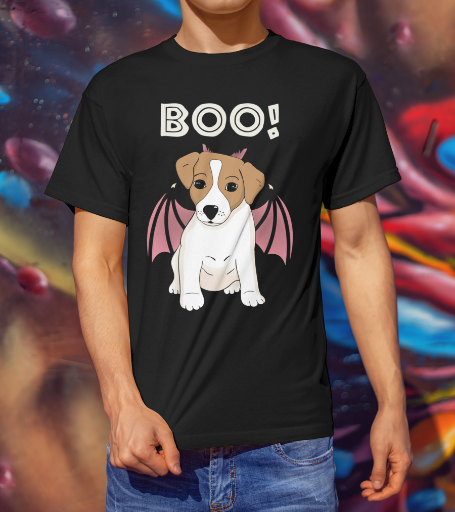 BOO Jack Russell Terrier With Bat Wings T-Shirt