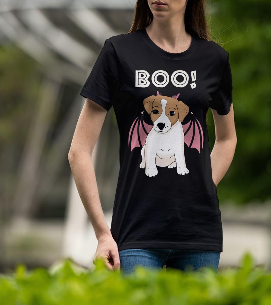 BOO Jack Russell Terrier With Bat Wings T-Shirt
