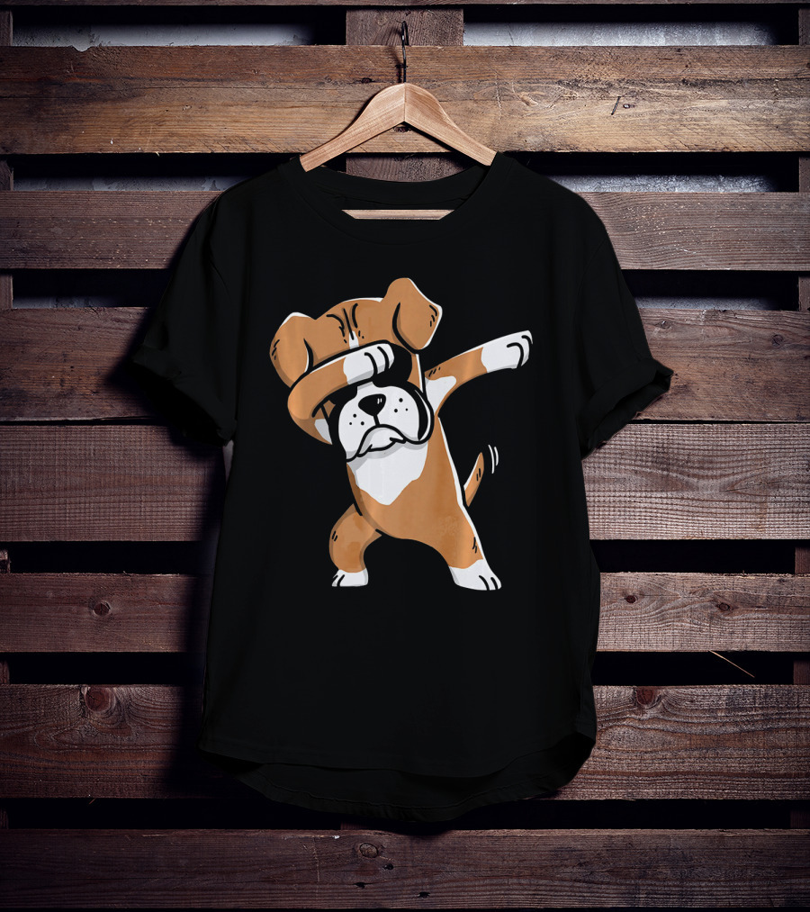 Kids Funny Dabbing Boxer Dog T-Shirt