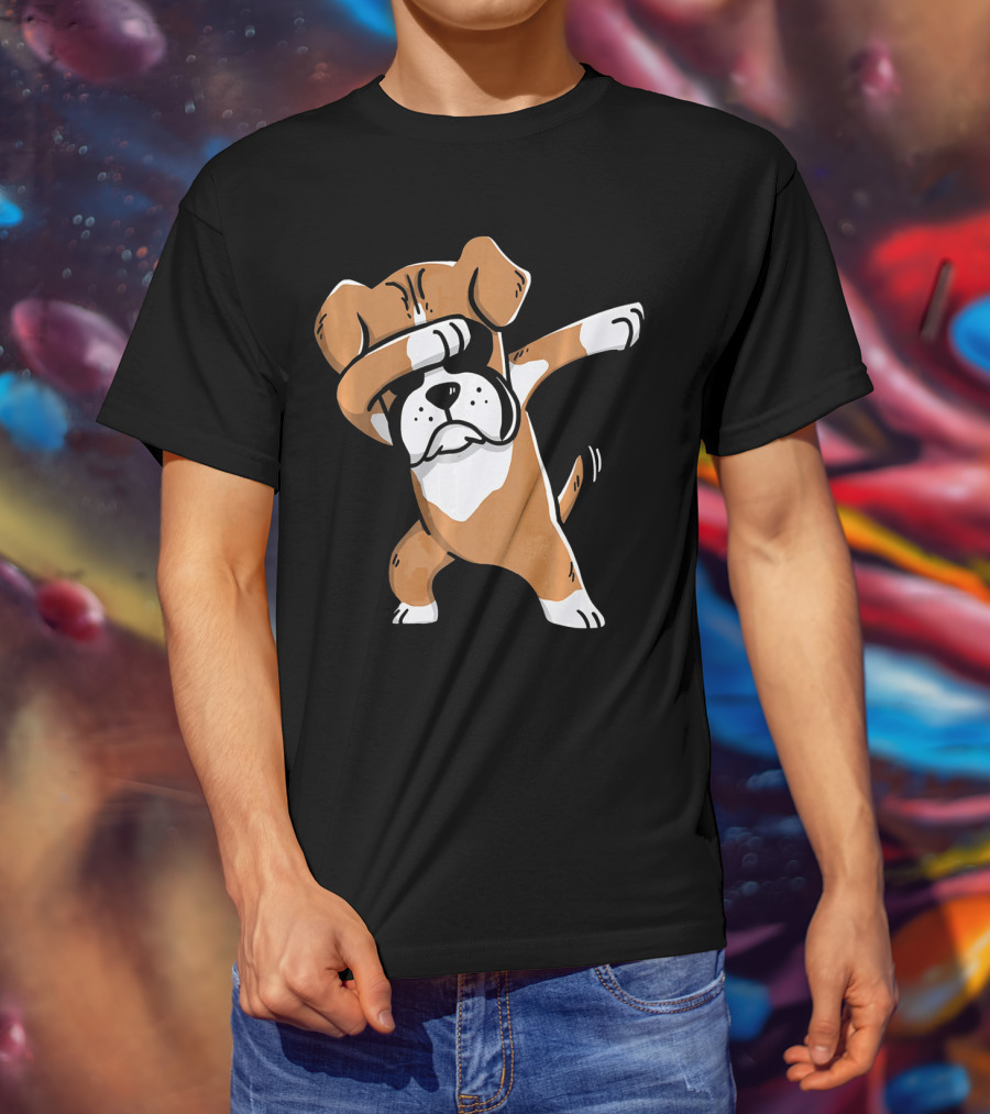 Kids Funny Dabbing Boxer Dog T-Shirt