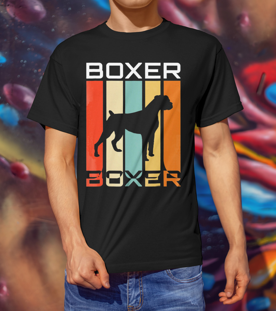 Boxer Dog Retro 70s Vintage Boxer T-Shirt