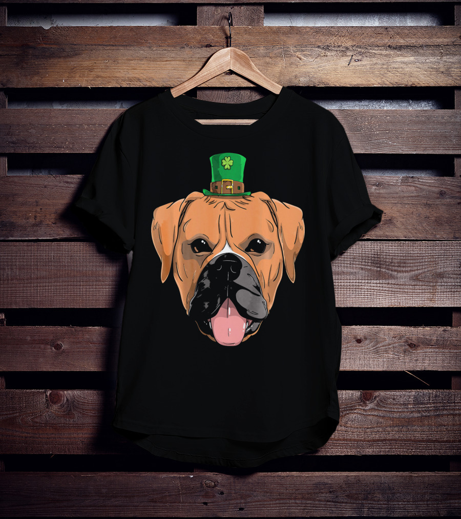 Boxer Dog St Patricks Day Leprechaun Puppy With Hat T-Shirt