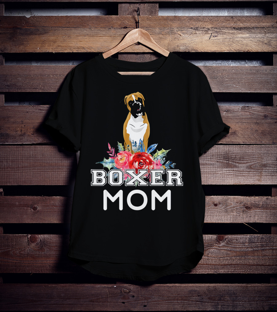 Boxer Mom Floral T-Shirt