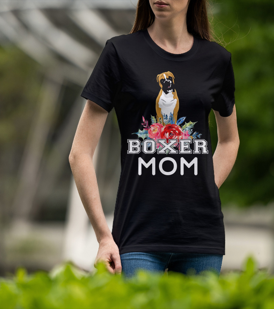 Boxer Mom Floral T-Shirt
