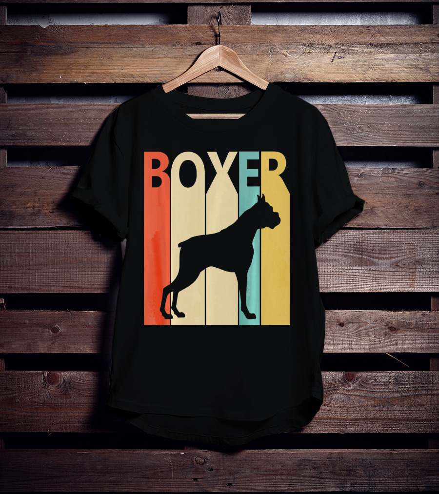 Boxer Retro Style Silhouette For Dog Dad Or T-Shirt