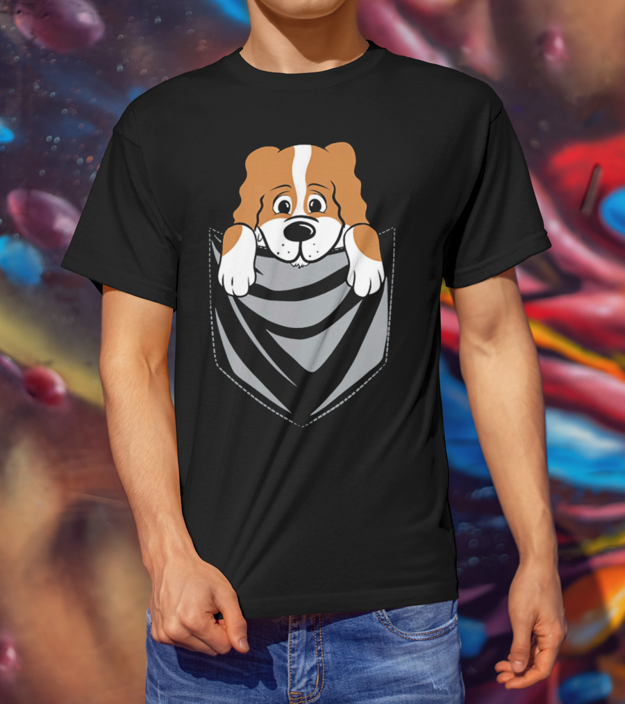 Cavalier King Charles Spaniel Cartoon Pocket Pup T-Shirt