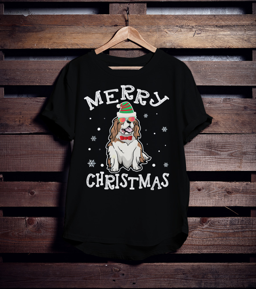 CAVALIER KING CHARLES SPANIEL Merry Christmas Noel Hat T-Shirt