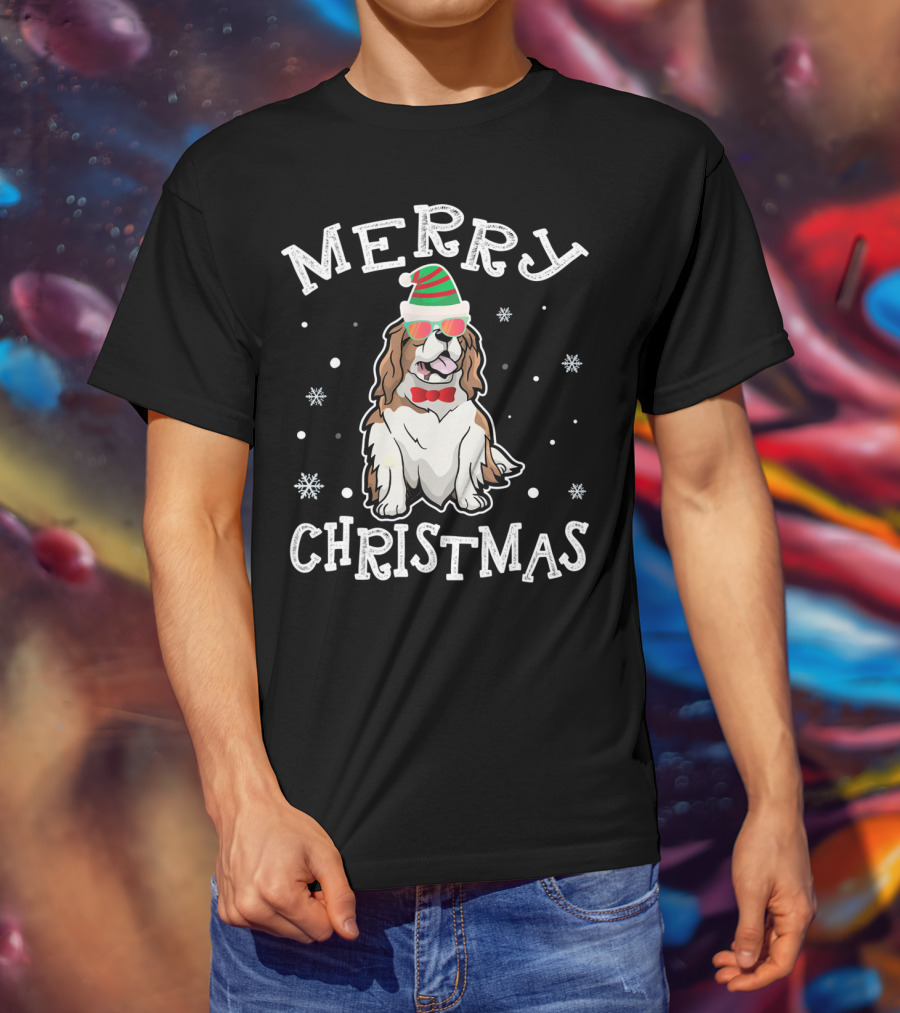 CAVALIER KING CHARLES SPANIEL Merry Christmas Noel Hat T-Shirt